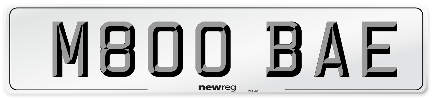M800 BAE Number Plate from New Reg